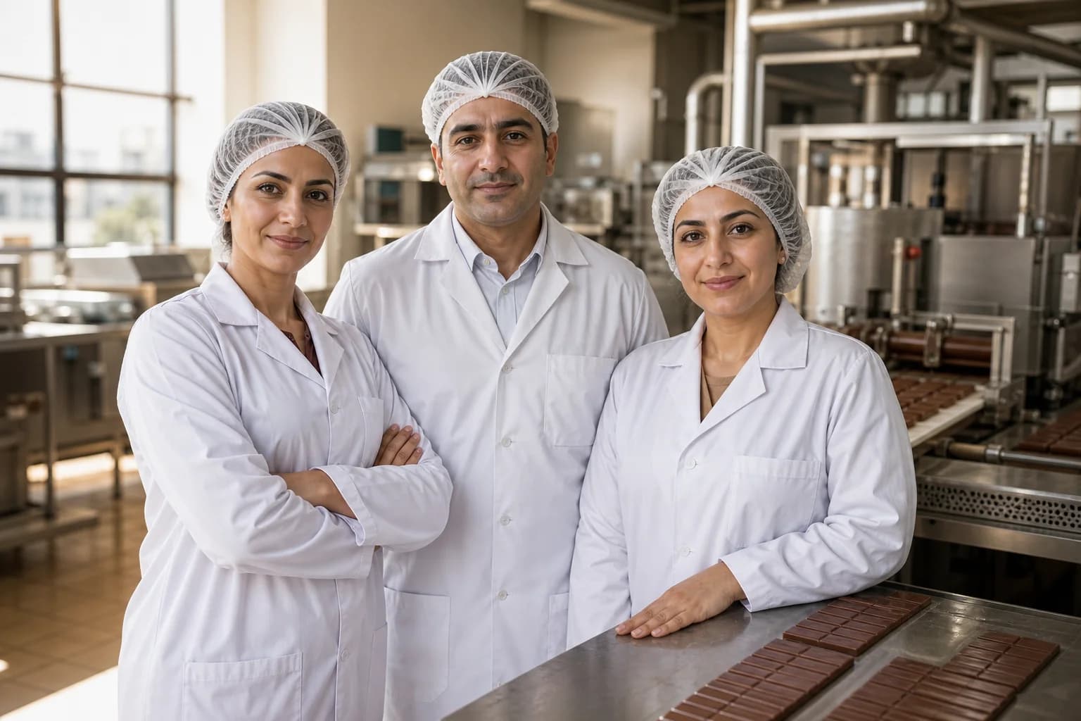 Shuk, Merci and Raas in the Crazy Choco factory in Al Quoz